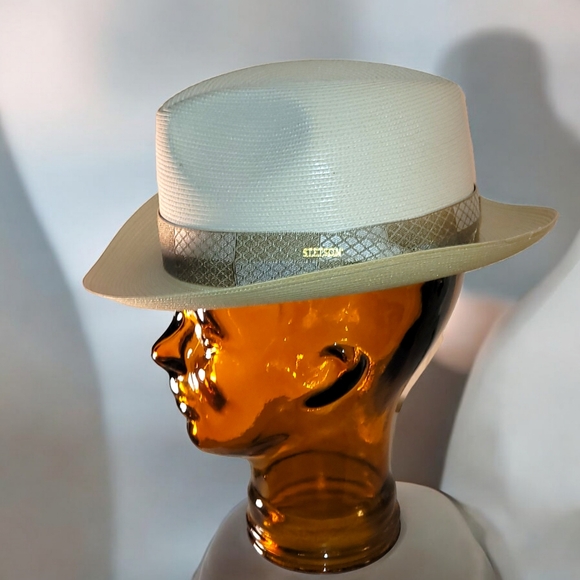 Stetson Andover Florentine Milan braid hat Ivory Conjiac Vintage never worn - Picture 10 of 12